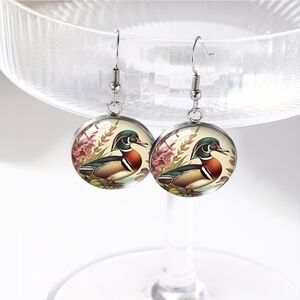 Wood Duck Stainless Steel Drop Earrings